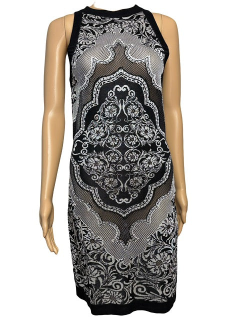 Balmain Jacquard Lace Print Mini Dress