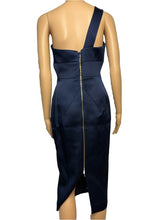 Load image into Gallery viewer, Roland Mouret One-Shoulder Mini Dress (Blue)
