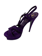 Load image into Gallery viewer, Yves Saint Laurent Purple Suede T-Strap Pumps

