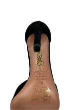 Load image into Gallery viewer, Aquazzura Suede D&#39;Orsay Pumps (Black &amp; Gold)

