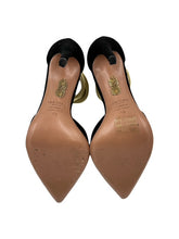 Load image into Gallery viewer, Aquazzura Suede D&#39;Orsay Pumps (Black &amp; Gold)
