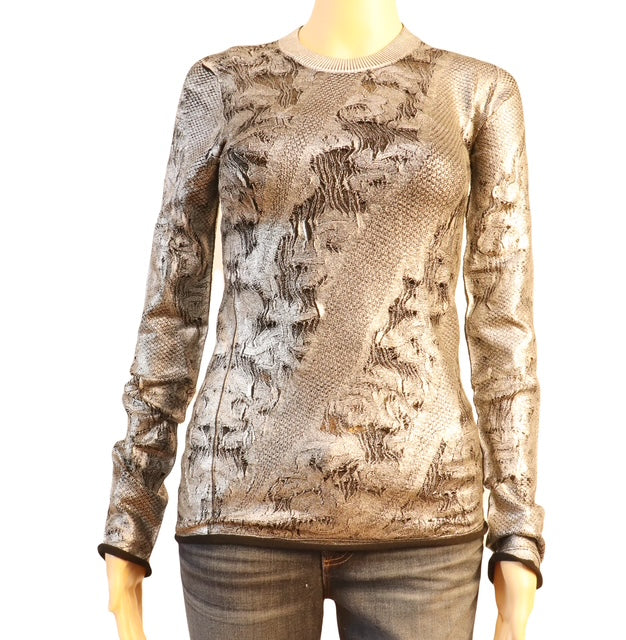Louis Vuitton Metallic Knit Long Sleeve Shirt (Silver)