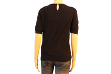 Load image into Gallery viewer, Louis Vuitton Leather Trim Blouse (Black)
