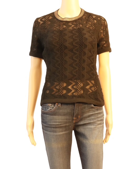 Louis Vuitton Laced Blouse Leather Trim (Black)