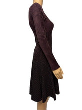 Load image into Gallery viewer, Alaïa Long-Sleeve Flared Dress (Burgundy)
