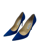 Load image into Gallery viewer, Jimmy Choo Electric Blue Suede Pumps
