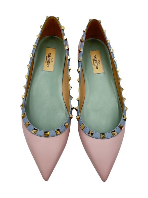 Valentino Garavani Lizard Ballet Flats (Pink)