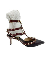 Load image into Gallery viewer, Valentino Garavani Plum Rockstud Pumps
