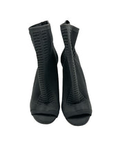 Load image into Gallery viewer, Gianvito Rossi Black Mid Ankle Boot (Peep-toe Black Knitted)
