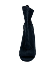 Load image into Gallery viewer, Gianvito Rossi Black Mid Ankle Boot (Peep-toe Black Knitted)
