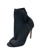Load image into Gallery viewer, Gianvito Rossi Black Mid Ankle Boot (Peep-toe Black Knitted)
