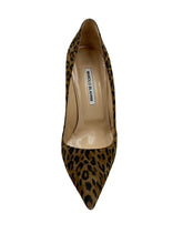 Load image into Gallery viewer, Manolo Blahnik Suede Animal Print Pumps
