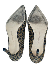 Load image into Gallery viewer, Manolo Blahnik Suede Animal Print Pumps
