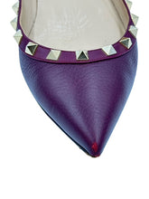 Load image into Gallery viewer, Valentino Garavani Lizard Ballet Flats (Plum)
