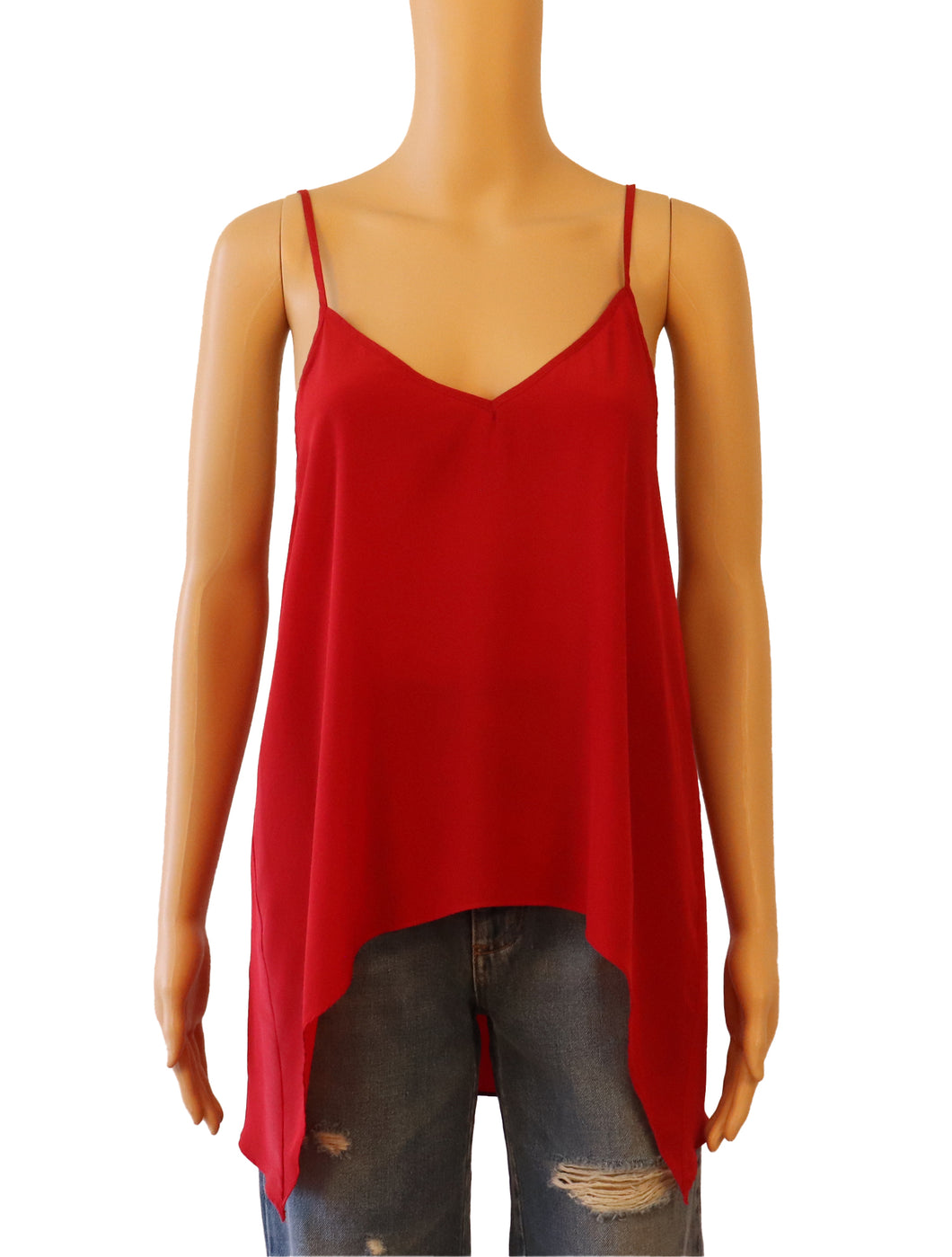 Mason Red Silk Tank Top