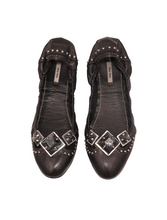 Load image into Gallery viewer, Miu Miu Stone Embellished Ballet Flats

