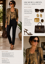 Load image into Gallery viewer, Oscar de la Renta Shell &amp; Cardigan Set
