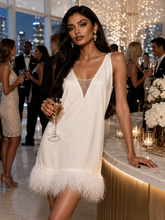 Load image into Gallery viewer, Alexandra Vidal White Feather Sleeveless Mini
