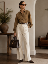 Load image into Gallery viewer, Ralph Lauren Collection Suede Button Down Top
