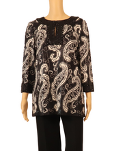 Load image into Gallery viewer, ST. JOHN Paisley Knit Tunic Top-NEW WITH TAGS
