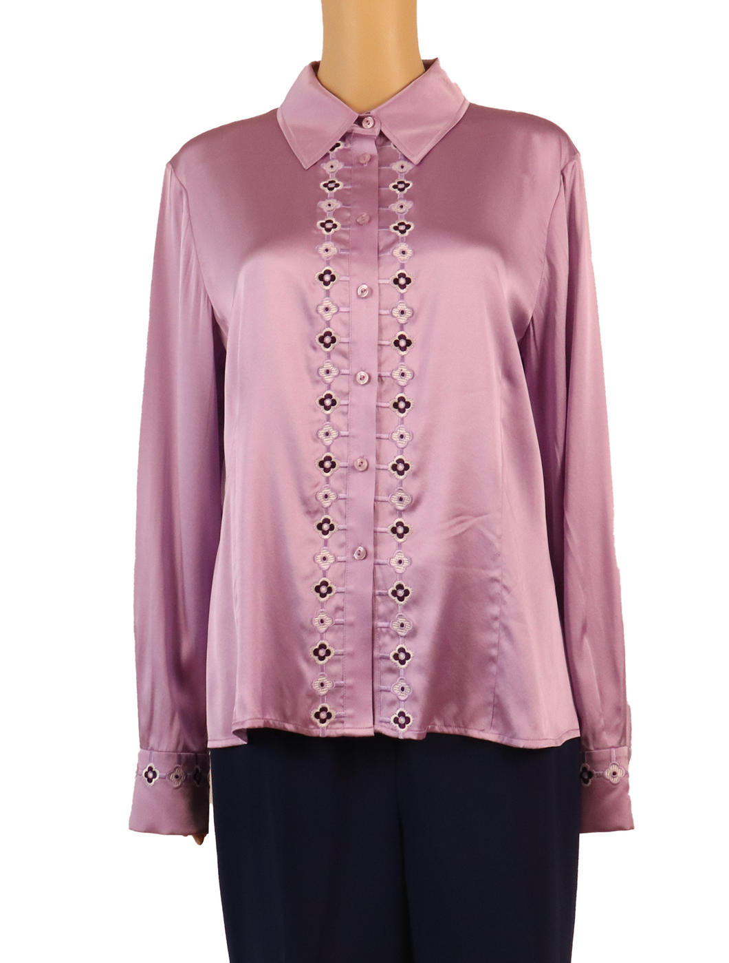 NEW WITH TAGS - ST. JOHN Silk Long Sleeve Button Up Top