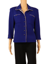 Load image into Gallery viewer, ST. JOHN Cobalt Blue Knit Jacket
