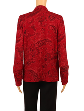 Load image into Gallery viewer, Vintage Red Sparkle Mandarin Collar Jacket
