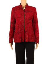 Load image into Gallery viewer, Vintage Red Sparkle Mandarin Collar Jacket
