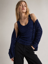 Load image into Gallery viewer, Yves Saint Laurent Blue Sparkle Shell &amp; Cardigan Set
