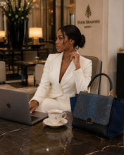 Load image into Gallery viewer, CELINE Python Suede Trapeze Top Handle Bag
