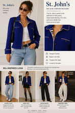 Load image into Gallery viewer, ST. JOHN Cobalt Blue Knit Jacket
