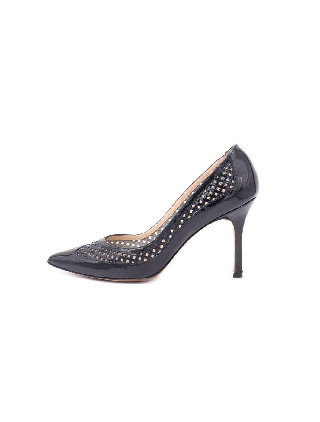 Manolo Blahnik Perforated Patent Leather Pumps