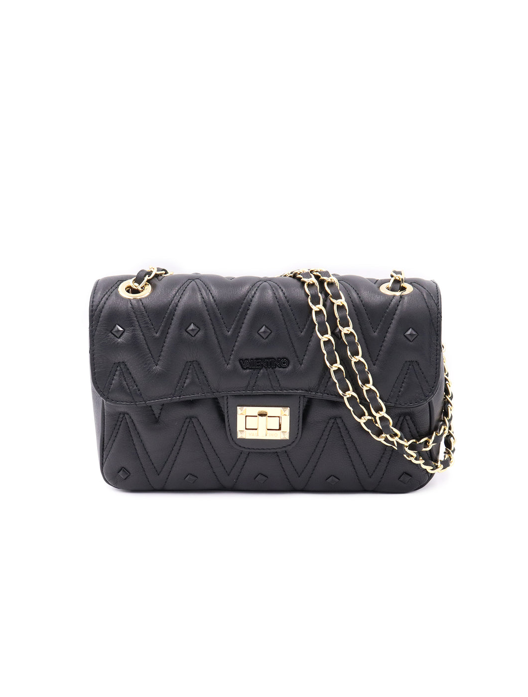 Valentino by Mario Valentino Studded Quilted Flap Shoulder Bag
