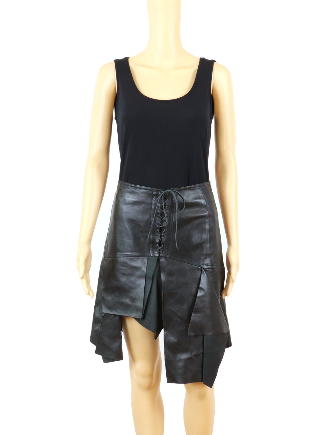 Plien Sud Leather Mini Skirt