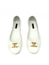 Load image into Gallery viewer, Louis Vuitton White Vernis Leather Oxford Ballerina Flats

