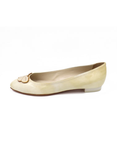 Louis Vuitton White Vernis Leather Oxford Ballerina Flats – Treasures From  Angels