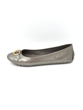 Load image into Gallery viewer, Louis Vuitton Grey Vernis Leather Oxford Ballerina Flats

