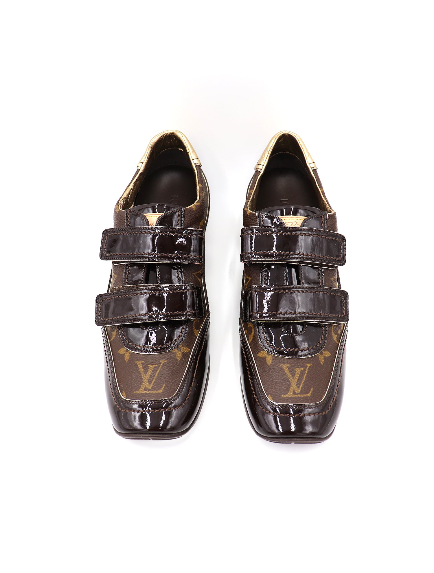 Louis Vuitton Suede Patent Monogram Speeding Velcro Sneakers – Treasures  From Angels