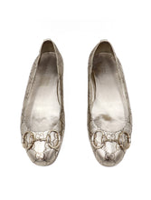 Load image into Gallery viewer, Gucci Silver Horsebit G Flats
