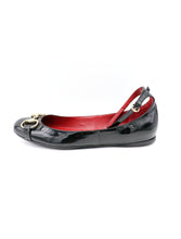 Load image into Gallery viewer, Gucci Patent Horsebit Ankle Strap Flats
