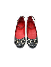 Load image into Gallery viewer, Gucci Patent Horsebit Ankle Strap Flats
