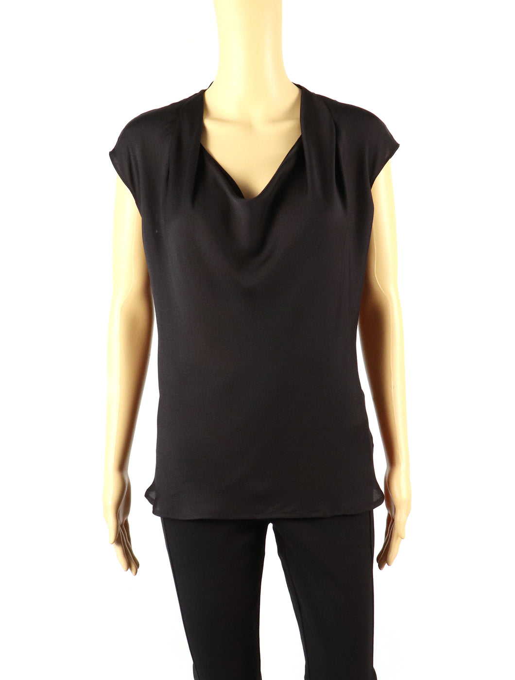 Escada Silk Black Short Sleeve Top