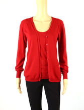 Load image into Gallery viewer, Escada Red Knit Shell &amp; Cardigan Set
