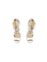 Load image into Gallery viewer, Jimmy Choo Silver Metallic Lace-Up Heels
