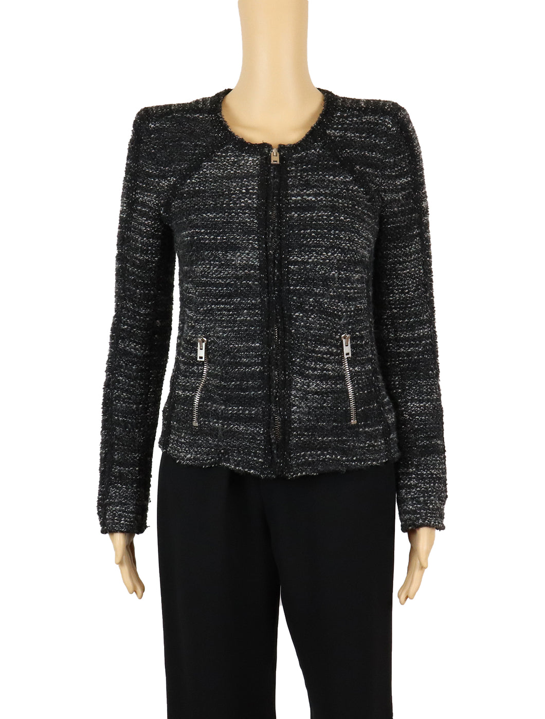 IRO Tweed Pattern Collarless Jacket