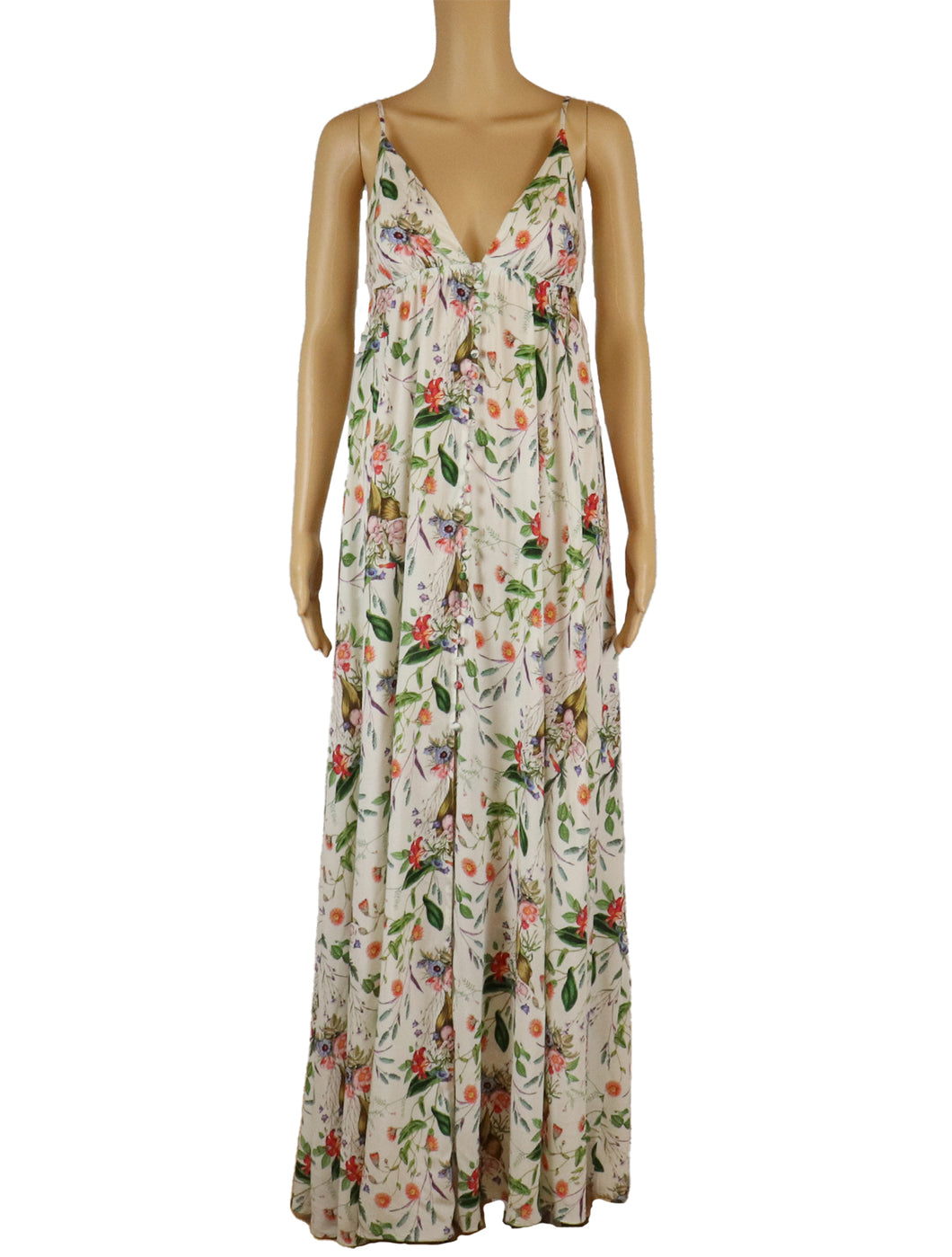 L'AGENCE Stefani Floral Print Empire Waist Maxi Dress